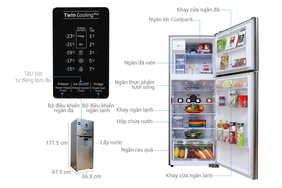 Kích Thước Tủ Lạnh Mini, 2 Cánh, Side By Side Của Các Hãng Tủ Lạnh